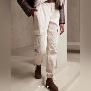 NWT! BANANA REPUBLIC TRANSITION CREAM WHITE SIERRA MOLESKIN CARGO PANT